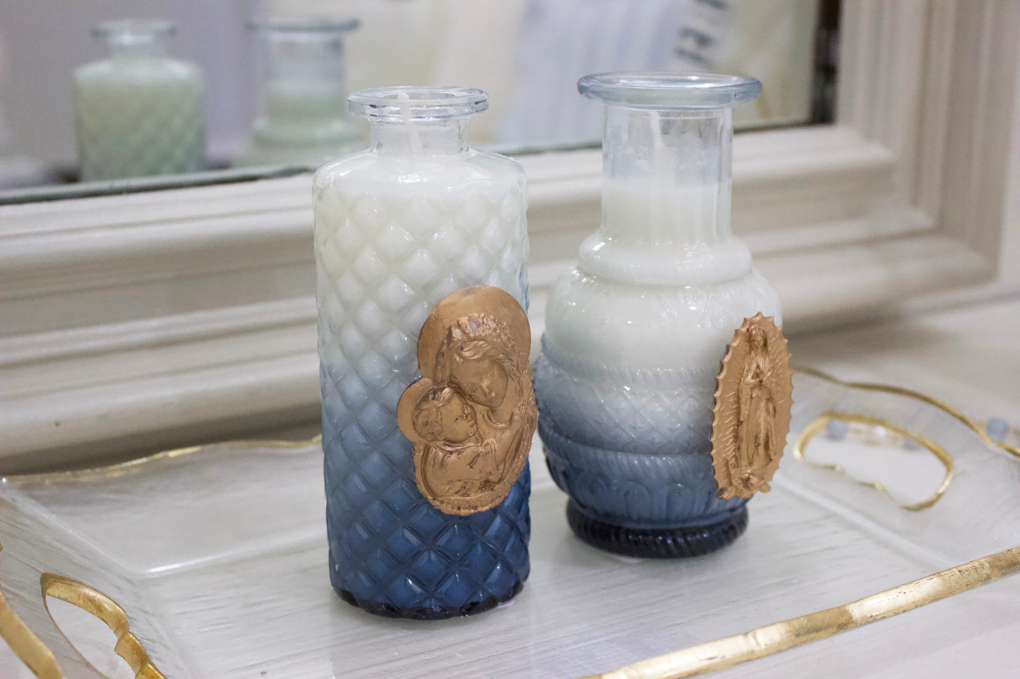 Intaglio Fluted Vase Candles