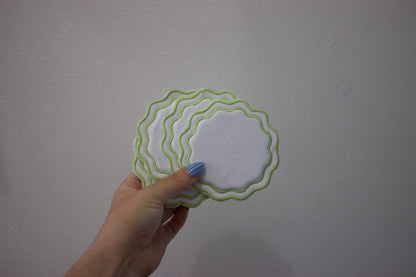 embroidered coasters (set 4)