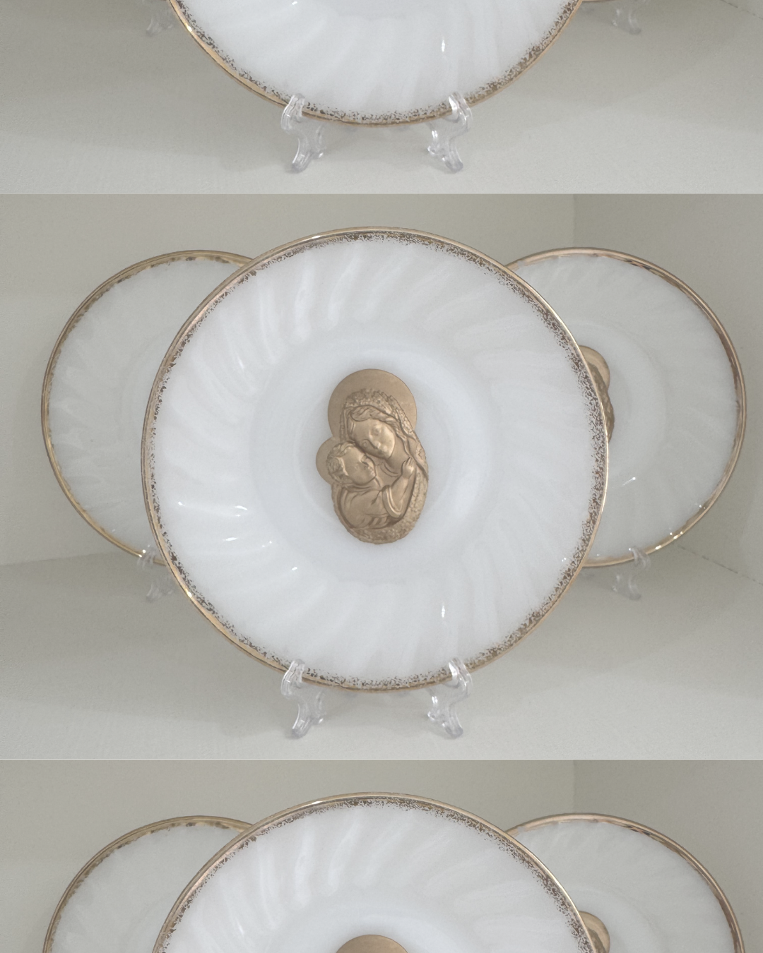 Gold Rim Vintage Intaglio Plate