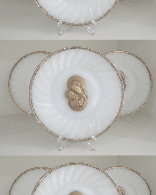 Gold Rim Vintage Intaglio Plate