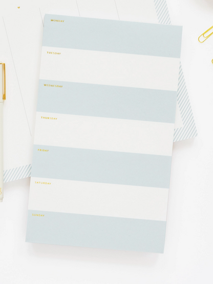 Blue Striped Weekly Notepad