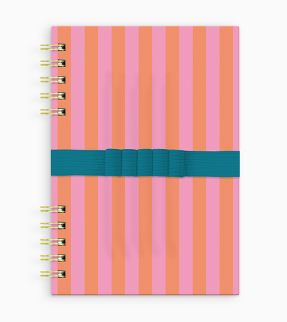 Cabana Stripes Harper Split-Spiral Notebook & Pen Set