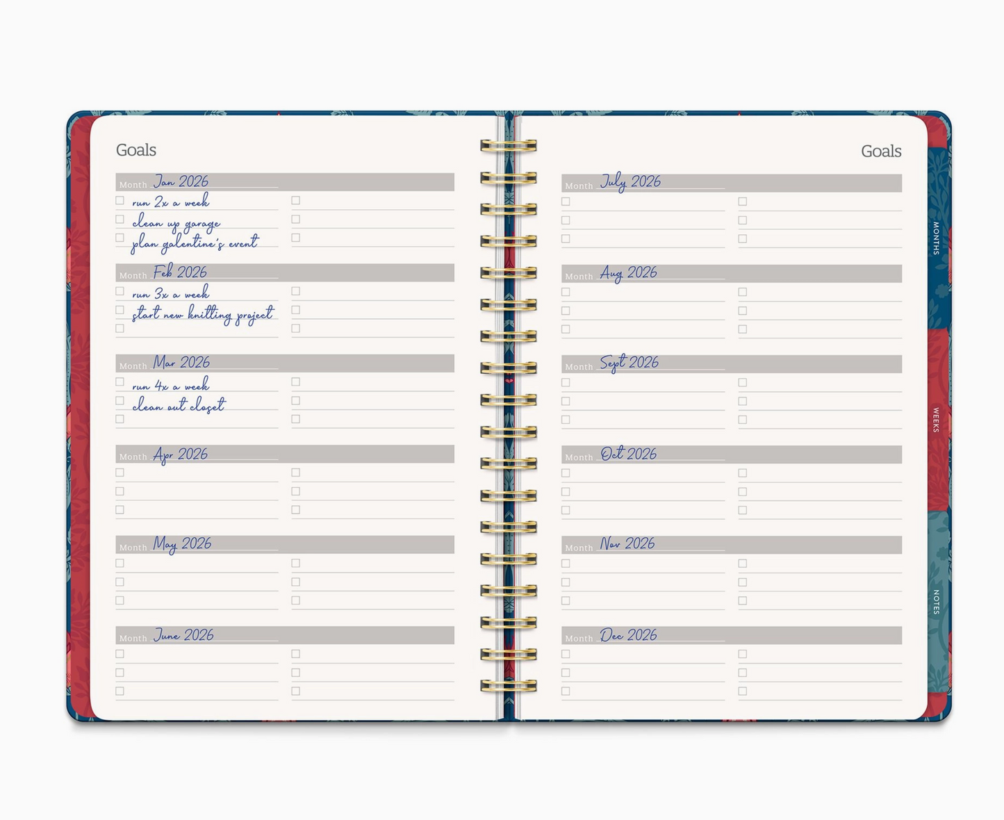 Garden Renaissance Undated Tri-Tab Planner
